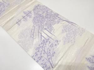 アンティーク　橋に松竹模様織り出し袋帯（材料）